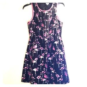 fit and flare flamingo dress